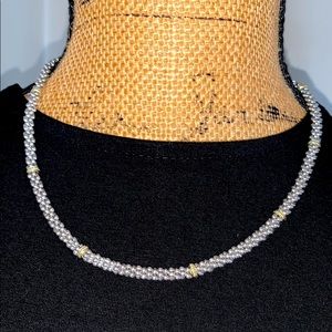 Authentic 16"  LAGOS Caviar Beaded Necklace with Gold Retail $925